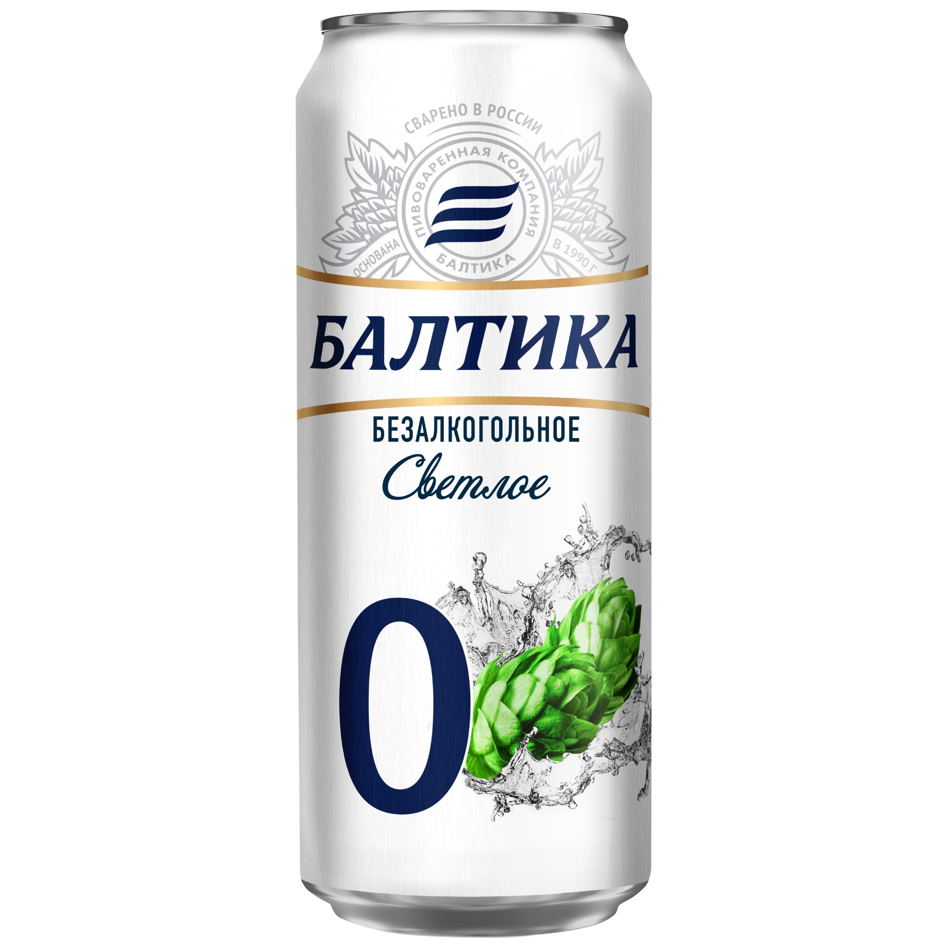 Пиво Балтика №0 безалкогольное Светлое, 0.45 л, банка