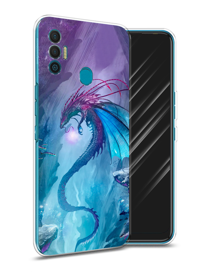 

Чехол Awog на Tecno Spark 7 "Водный дракон", Разноцветный, 301050-2