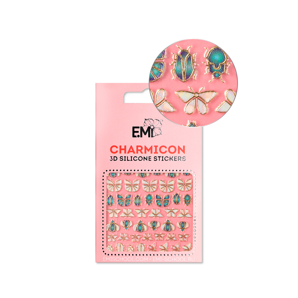 E.Mi, 3D-стикеры №135 Насекомые Charmicon 3D Silicone Stickers насекомые
