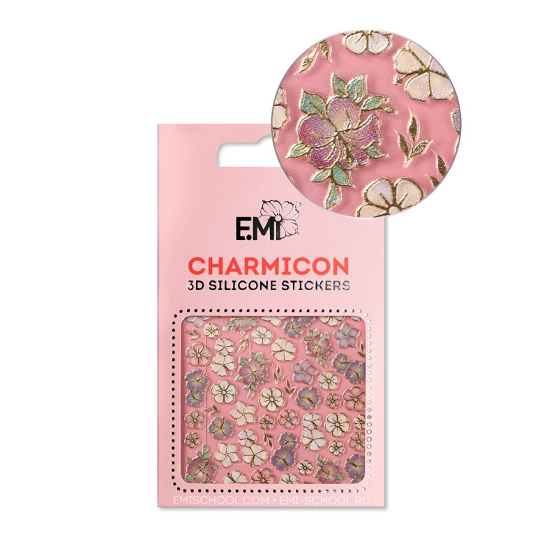 

E.Mi, 3D-стикеры №134 Цветы MIX Charmicon 3D Silicone Stickers, Разноцветный