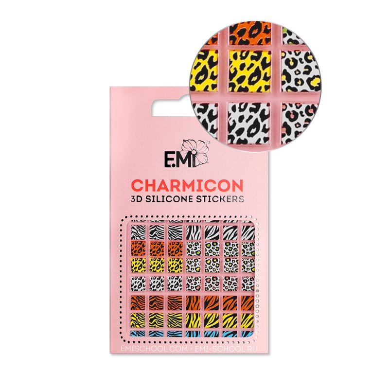

E.Mi, 3D-стикеры №130 Зебра Charmicon 3D Silicone Stickers, Разноцветный