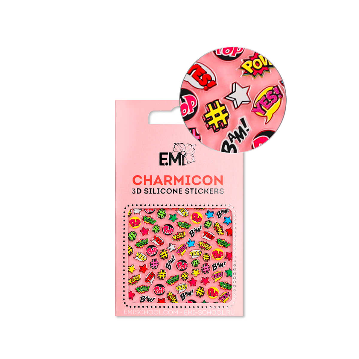 

E.Mi, 3D-стикеры №128 Поп-Арт Charmicon 3D Silicone Stickers, Разноцветный