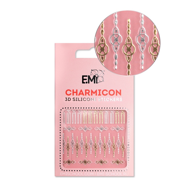 

E.Mi, 3D-стикеры №109 Цепи Charmicon 3D Silicone Stickers, Серебристый;золотистый