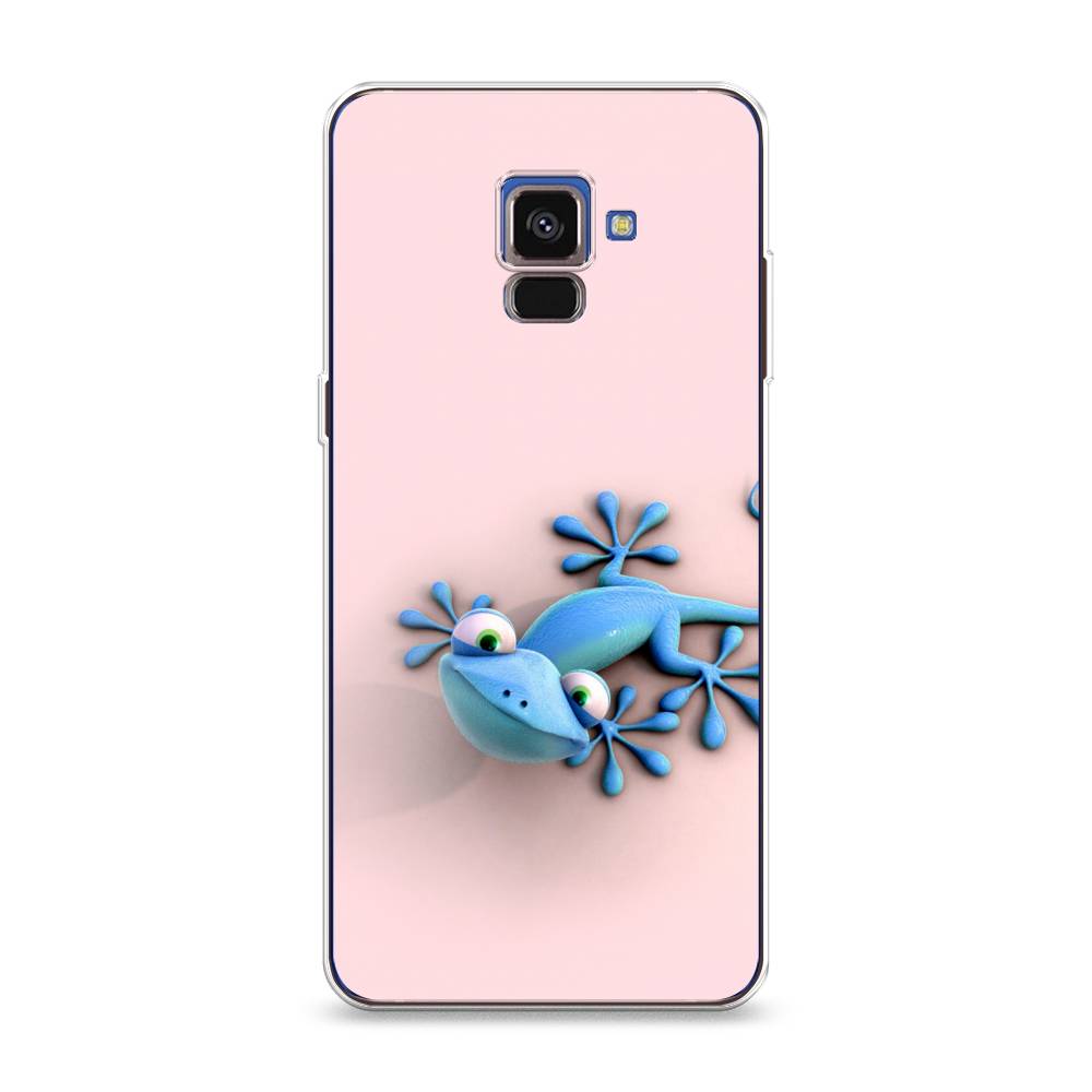

Чехол Awog на Samsung Galaxy A8 2018 "Голубая ящерка", Разноцветный, 25450-2