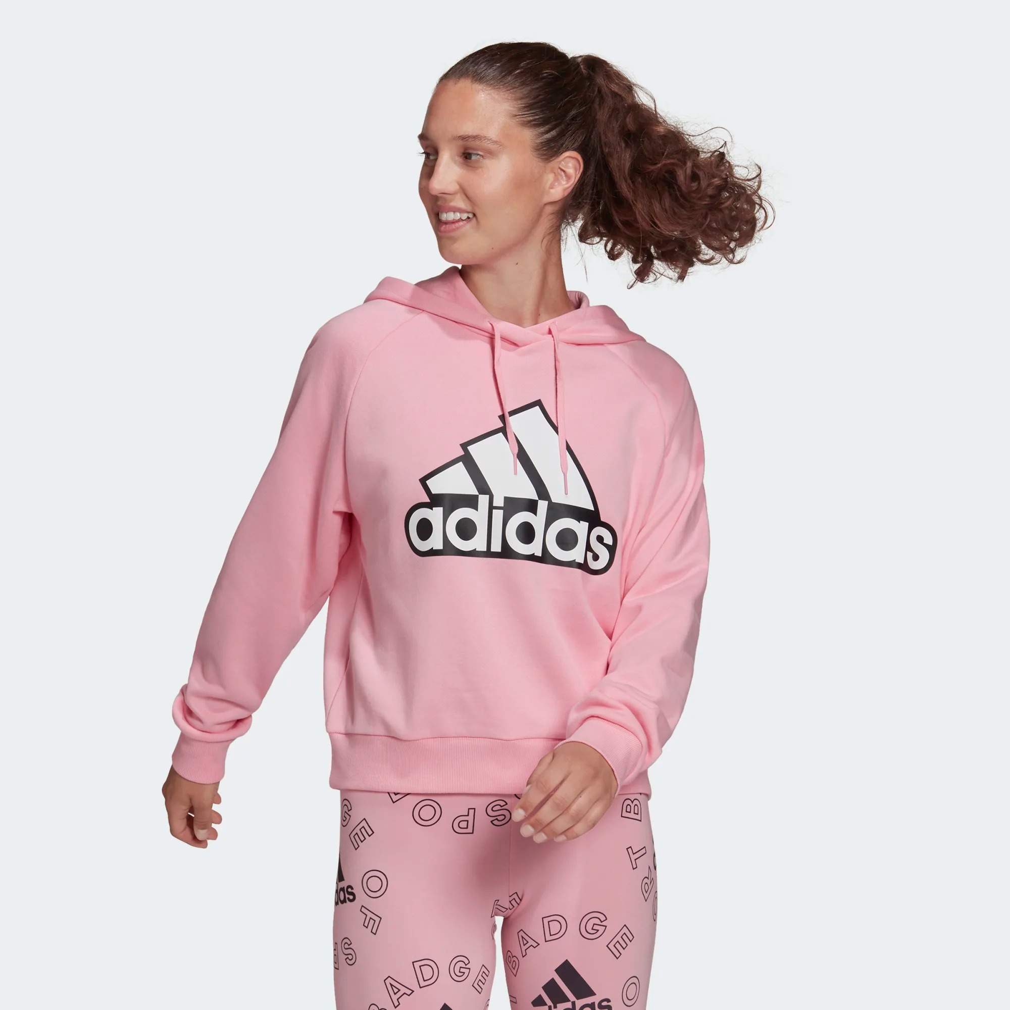 фото Толстовка женская adidas w bluv q1 hoody розовая xs