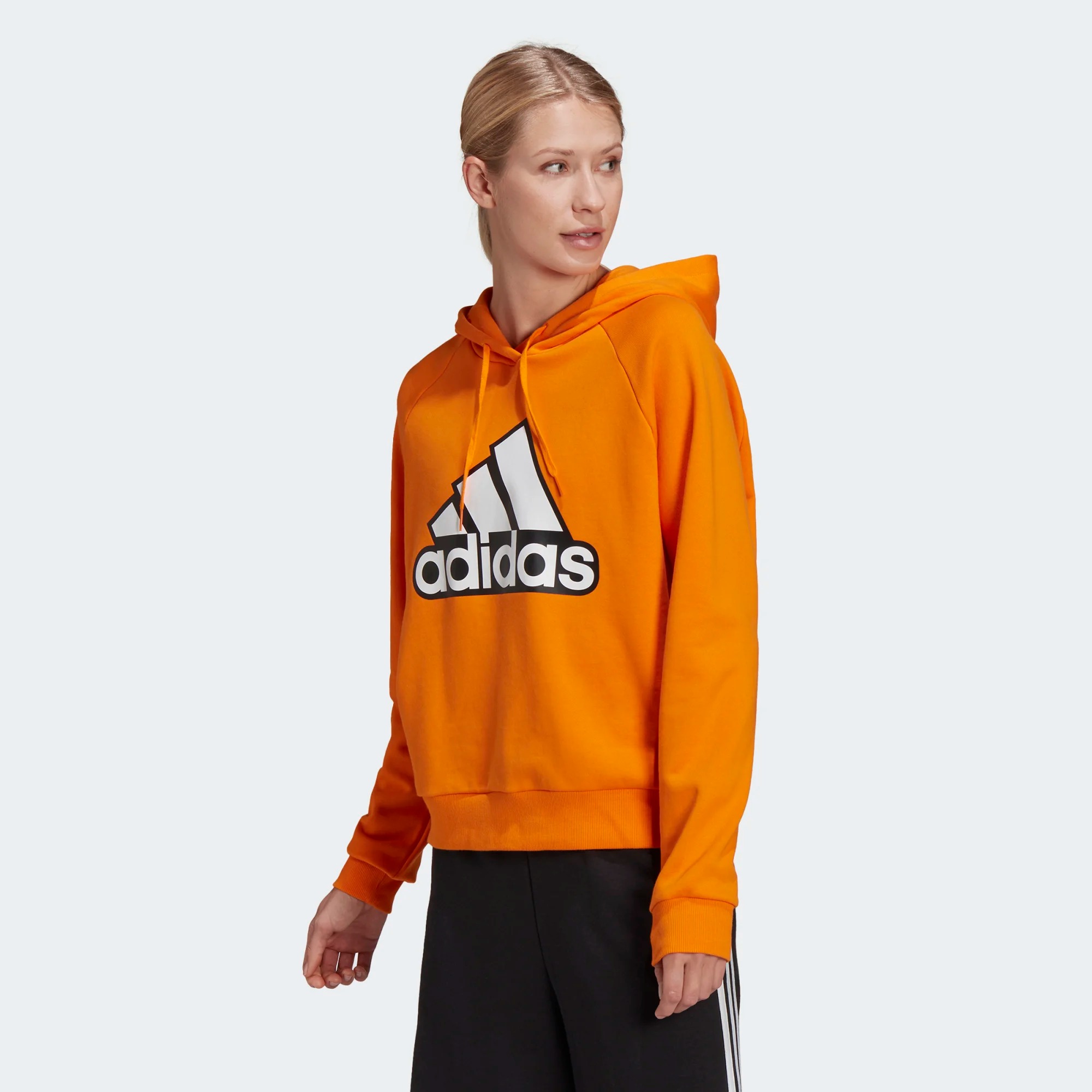 фото Толстовка женская adidas w bluv q1 hoody оранжевая xl