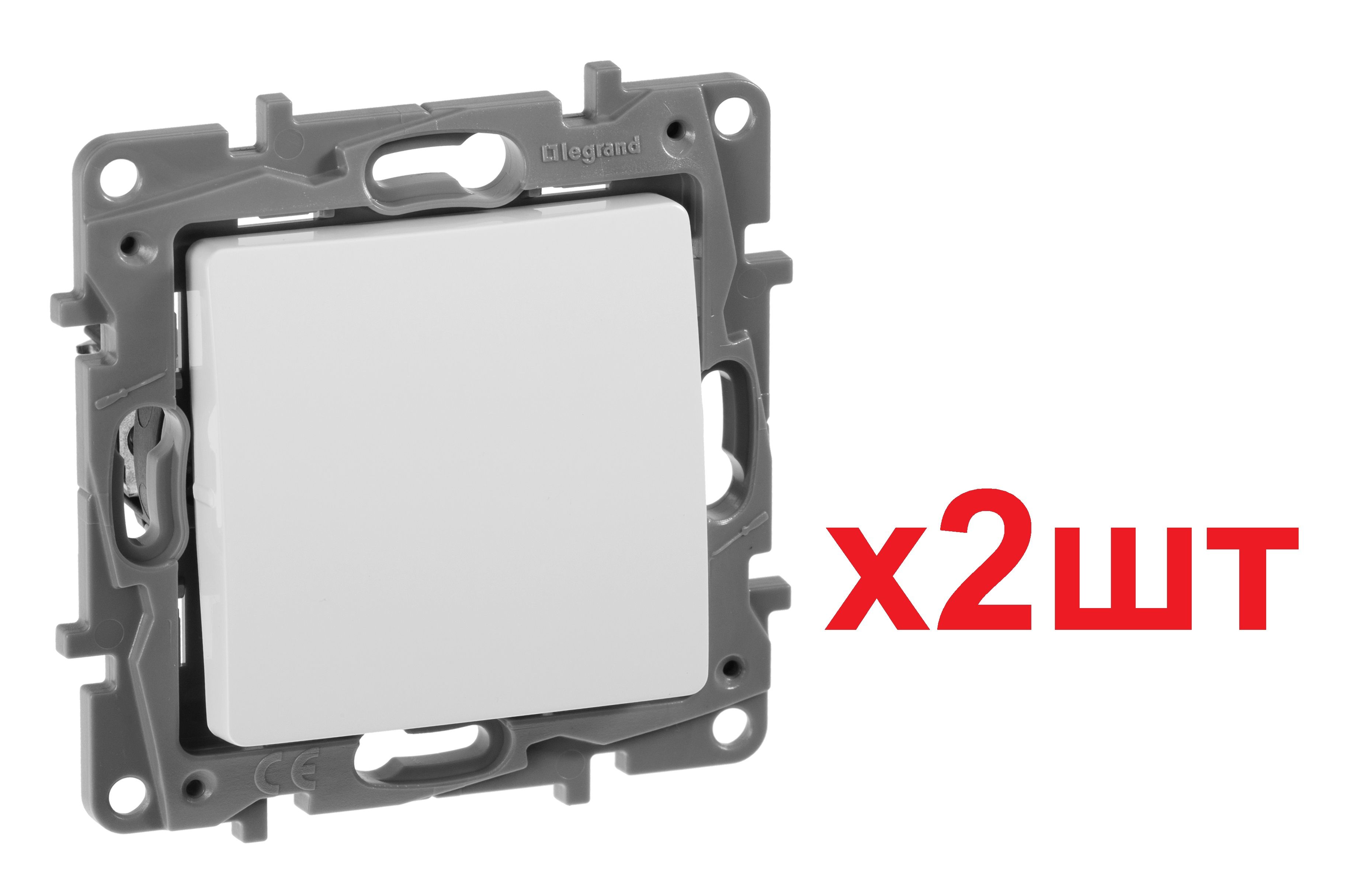 

Legrand Etika Бел Кнопка автоматическая 6А 672214 (2шт), Белый, Etika_Скрытый