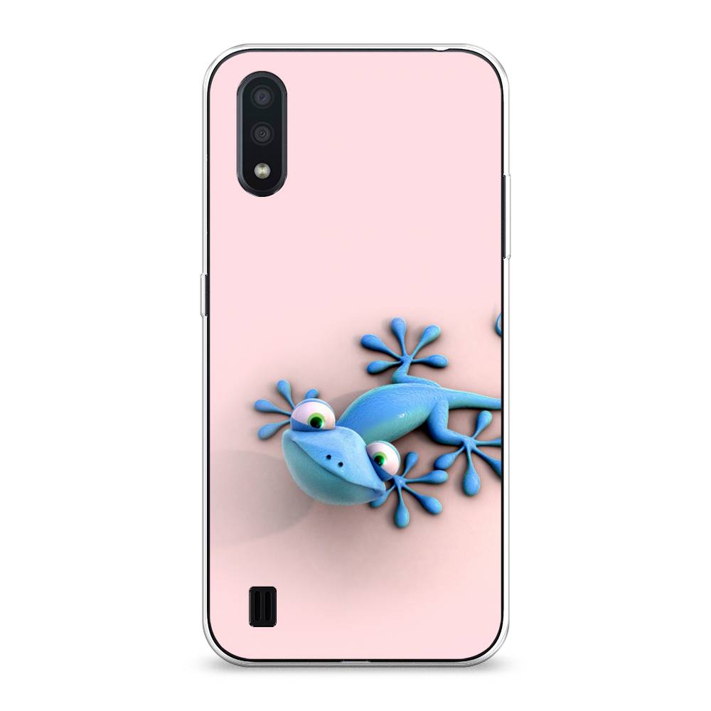 

Чехол Awog на Samsung Galaxy A01 "Голубая ящерка", Разноцветный, 29550-2