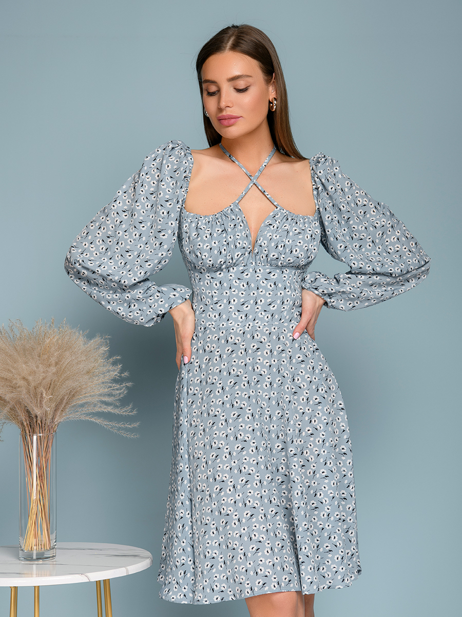 

Платье женское 1001dress 0102689 голубое 46 RU, 0102689