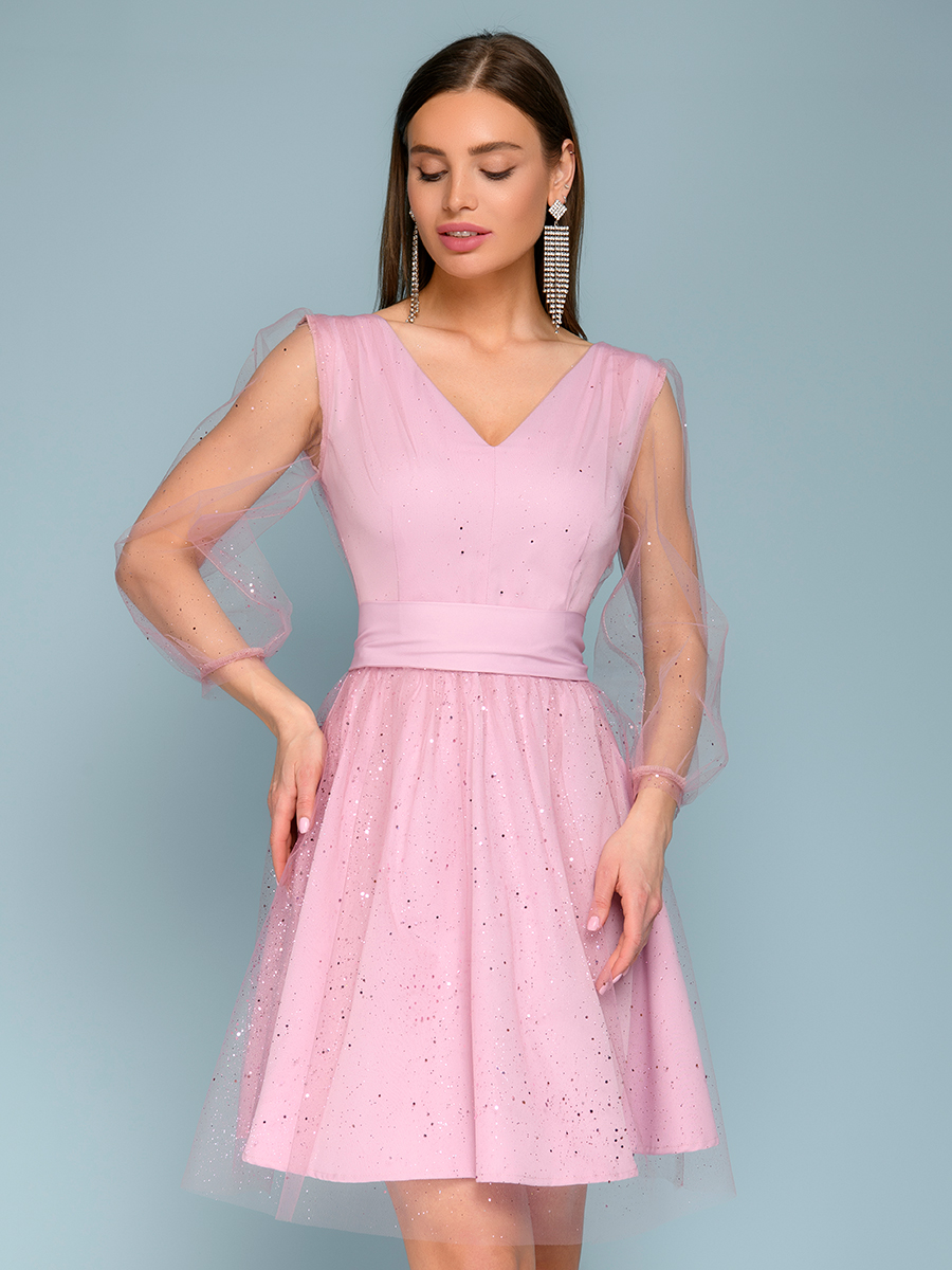 Платье женское 1001dress 0102714 розовое 40 RU