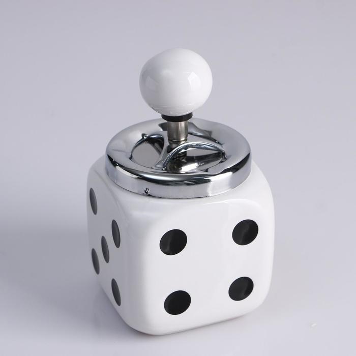 

Пепельница бездымная Кости игральные, белая, 9х15 см