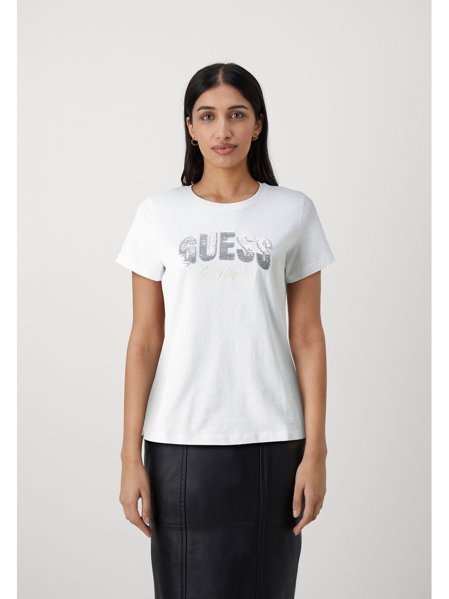 

Футболка женская Guess GU121D1QZ белая S, Белый, GU121D1QZ
