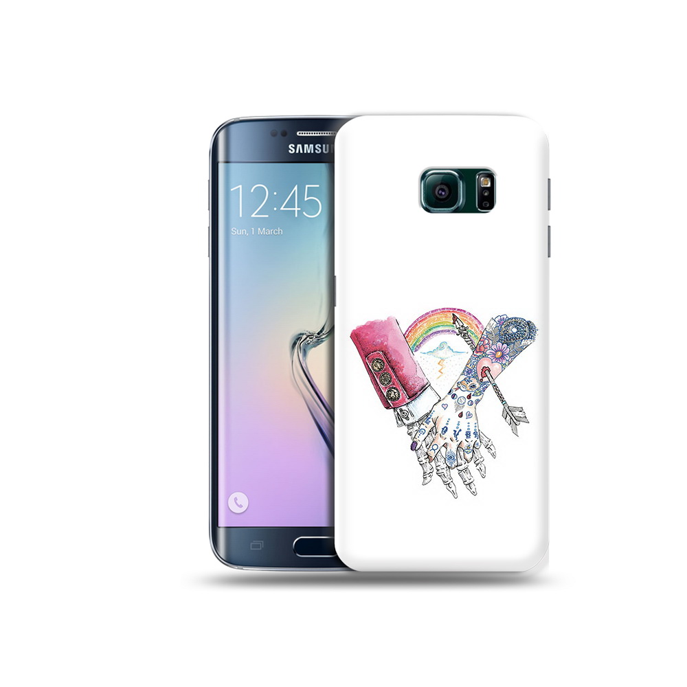 

Чехол MyPads Tocco для Samsung Galaxy S6 Edge абстракция руки в татуировках, Прозрачный, Tocco