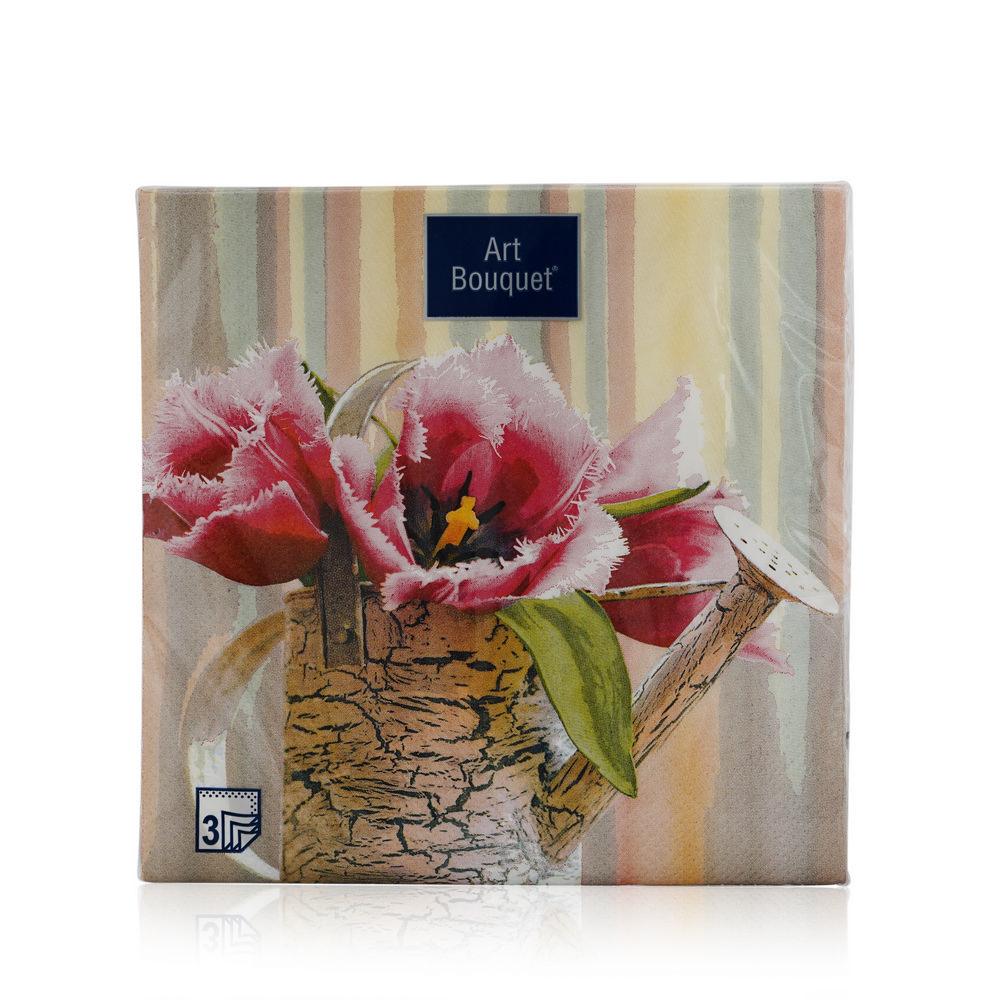 

Салфетки бумажные Bouquet Натюрморт с тюльпанами сервировочные 33 x 33 см 20 шт, Разноцветный, 57066