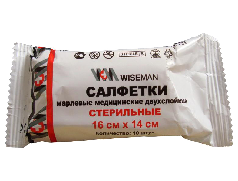 

Салфетка 2-х слойная №10,16х14см, плотность 28г Wiseman, 15шт, Белый