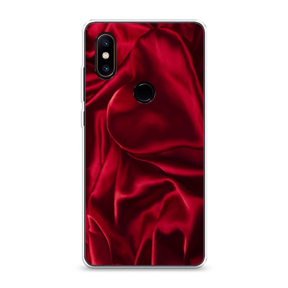 фото Силиконовый чехол "текстура красный шелк" на xiaomi mi mix 2s awog