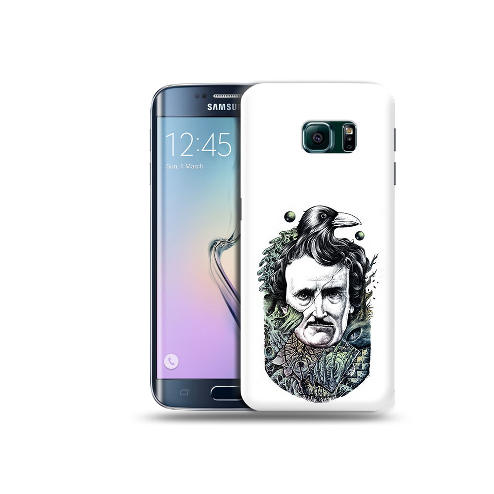 

Чехол MyPads Tocco для Samsung Galaxy S6 Edge Эдгар Аллан с вороном, Прозрачный, Tocco