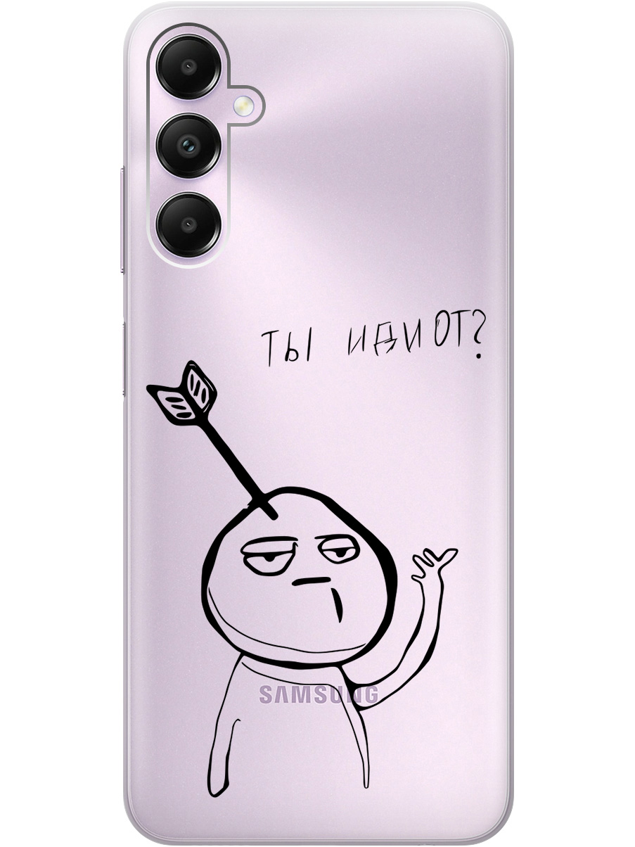 

Силиконовый чехол на Samsung Galaxy A05s с 3D принтом "Idiot" прозрачный, Прозрачный;черный, 20010103