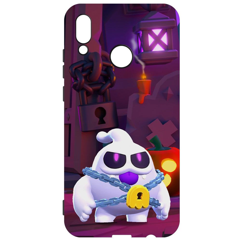 

Чехол-накладка Krutoff Brawl Stars - Призрак Скуик для Huawei P Smart (2019), Черный