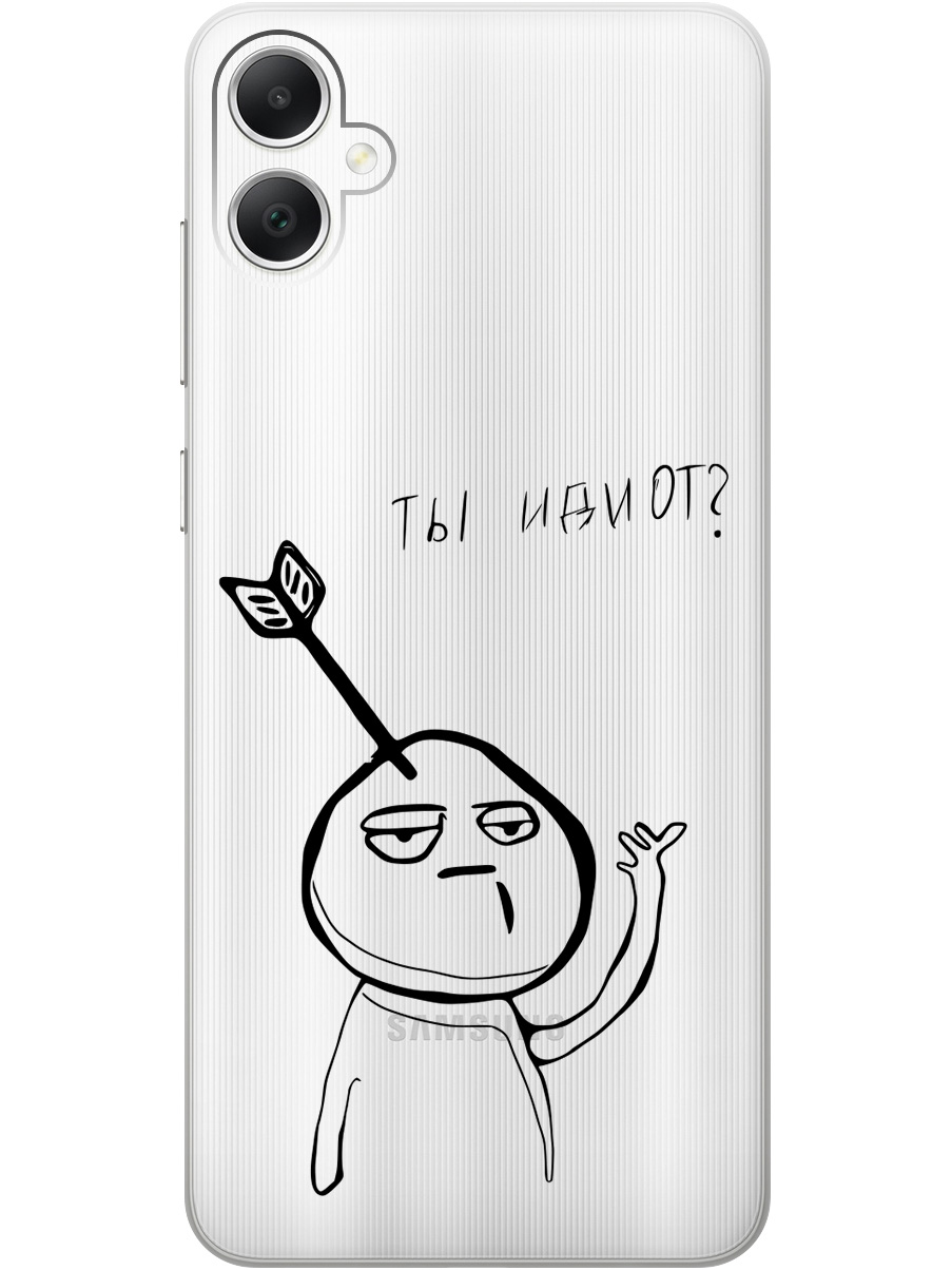 

Силиконовый чехол на Samsung Galaxy A05 с 3D принтом "Idiot" прозрачный, Прозрачный;черный, 20010100