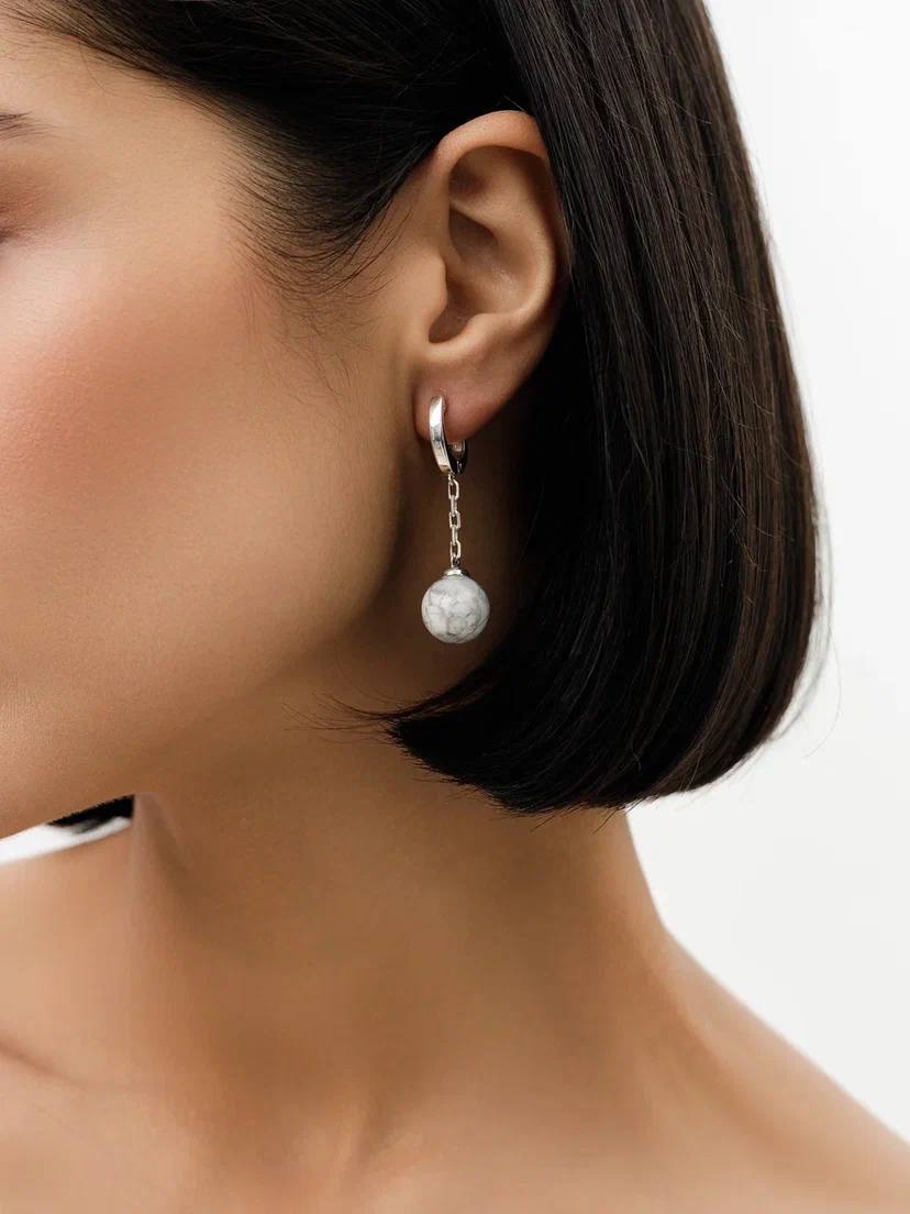 

Серьги подвески из серебра Jewelland 232-453, говлит, 232-453