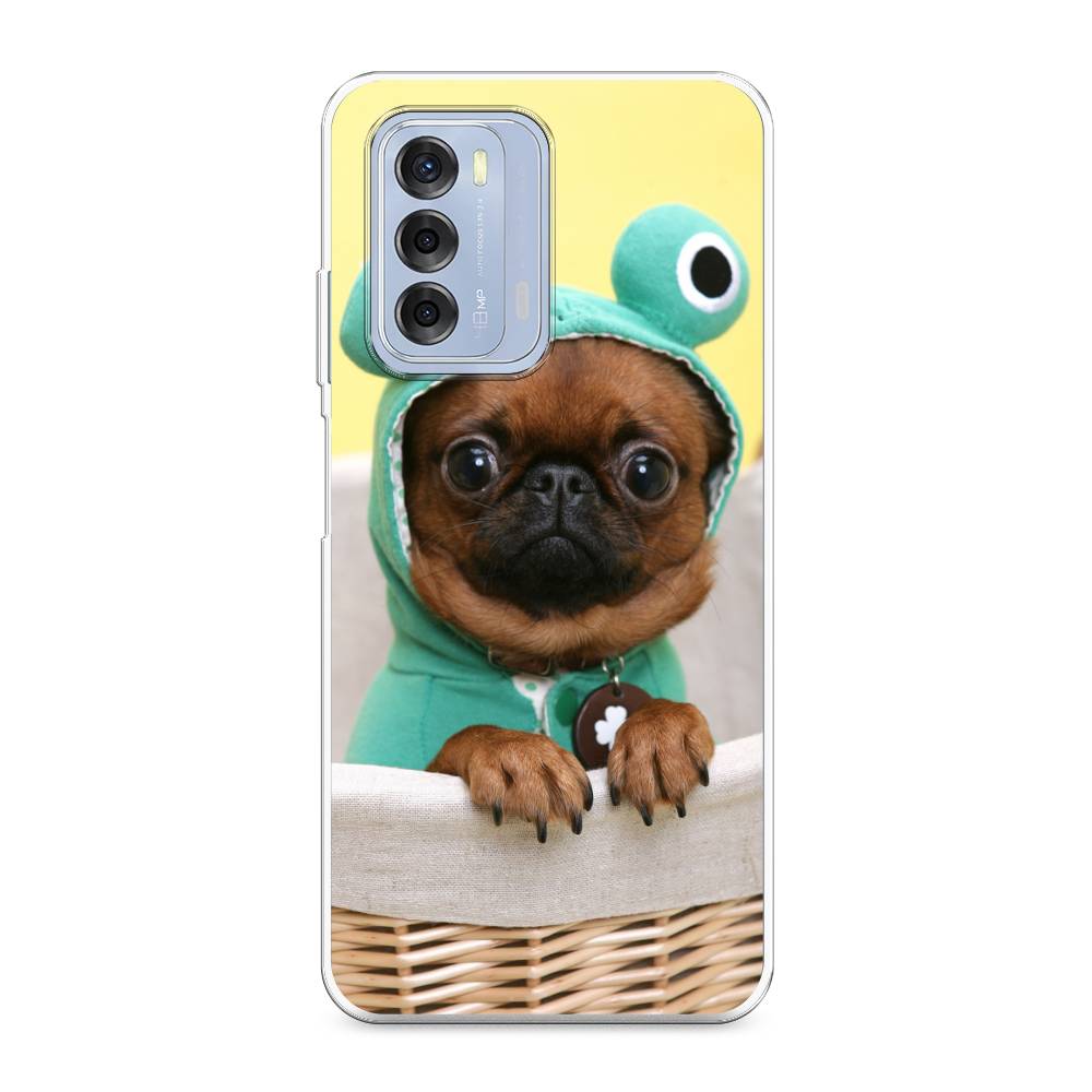 

Чехол для ZTE Blade V40 "Собачка в шапке лягушки", Коричневый;желтый;голубой, 136150-1