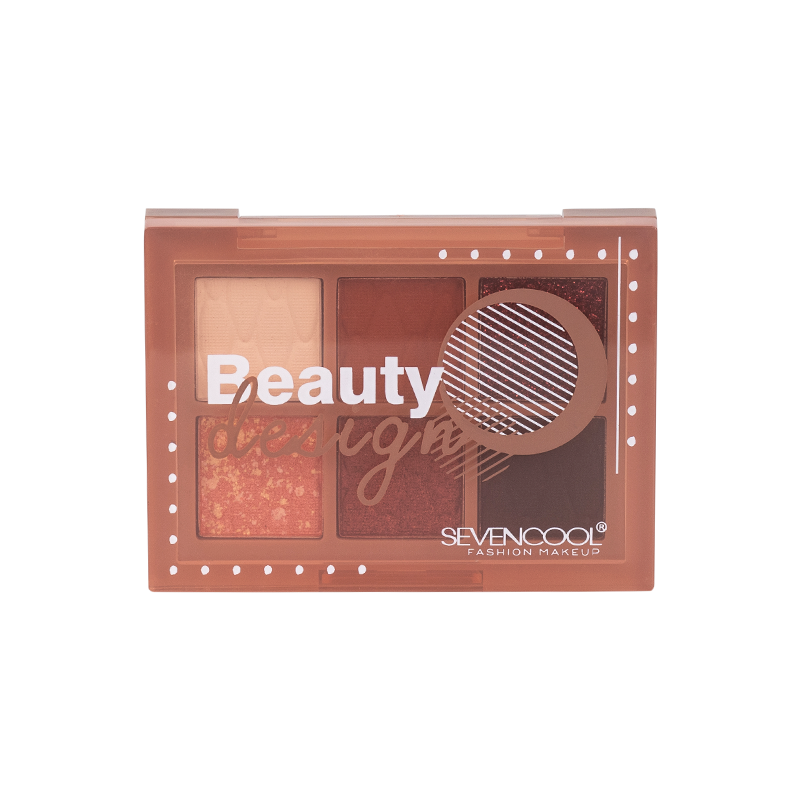 Тени для век Sevencool Beauty Design 6 оттенков, тон 02 7,2 г