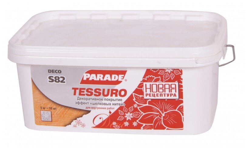 Штукатурка Parade Deco S82 Tessuro декоративная с эффектом шелковых нитей белый 5кг