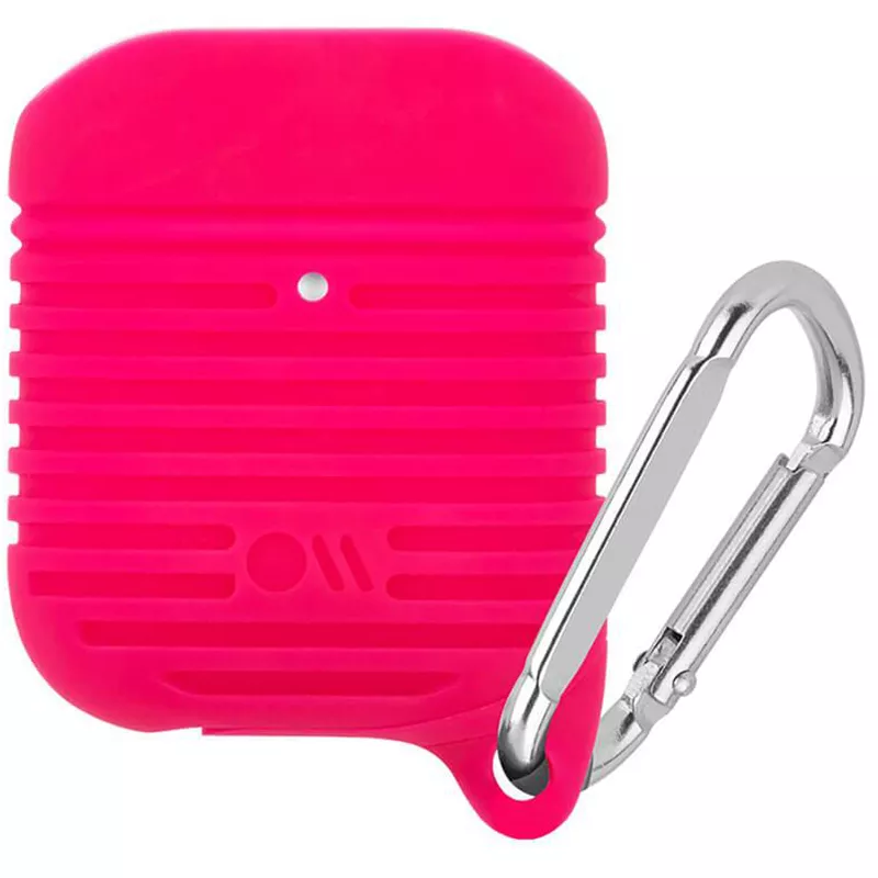 фото Чехол case-mate cm041630 для apple airpods 1 / 2 water resistant pink/silver