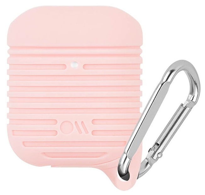 фото Чехол case-mate cm041620 для apple airpods 1 / 2 water resistant pink/silver