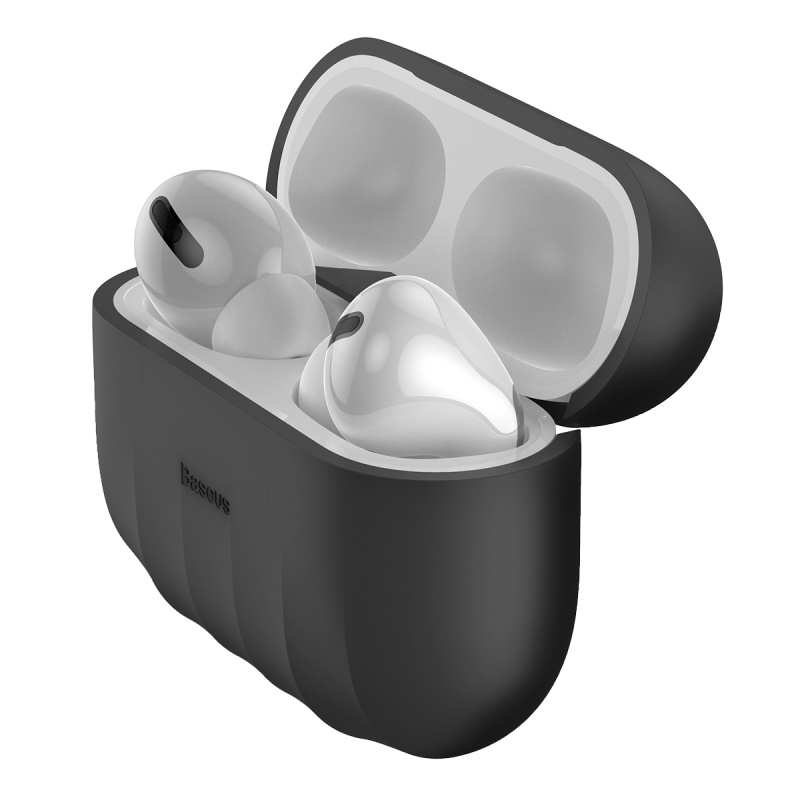 фото Чехол baseus wiappod-bk01 для apple airpods pro shell pattern silica gel case black