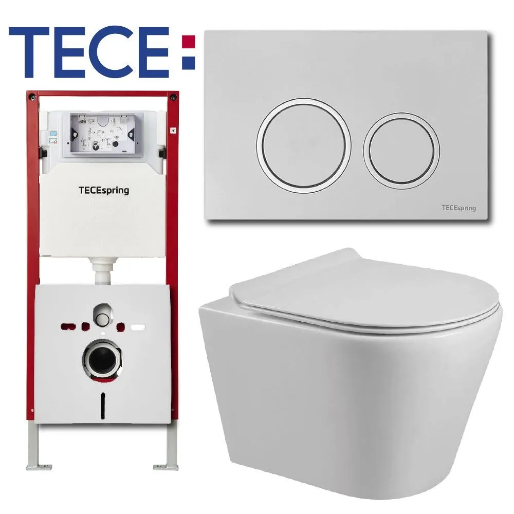 

Инсталляция ТЕСЕ с подвесным унитазом Milleau NESS панель смыва белая, TECE_NESS