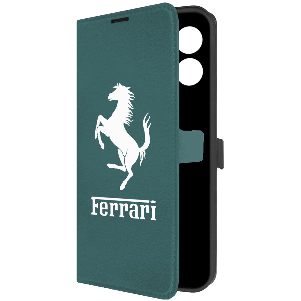 

Чехол-книжка Krutoff Eco Book для Realme C55 Ferrari зелёный опал, Зеленый