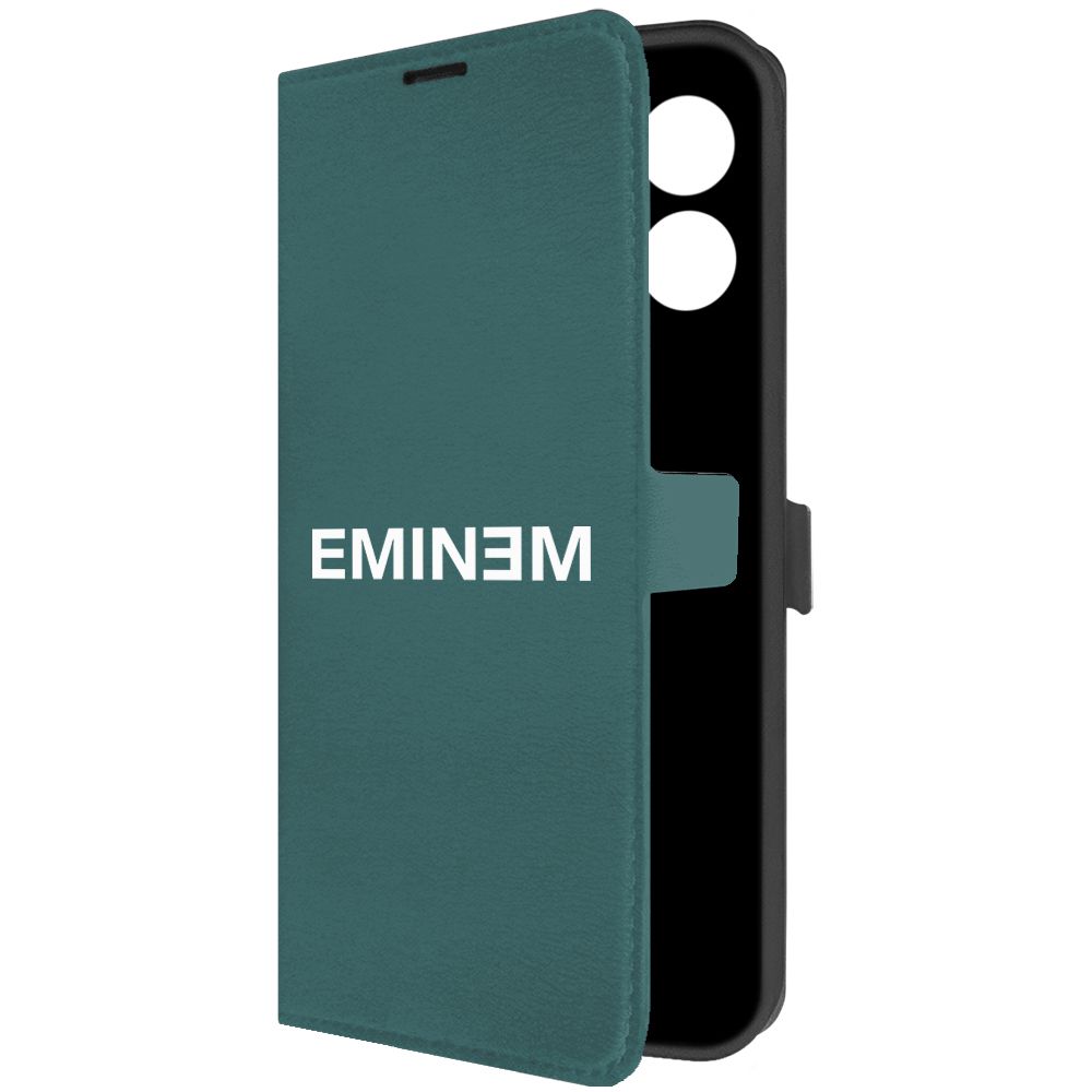 

Чехол-книжка Krutoff Eco Book для Realme C55 Eminem (Эминем) (зелёный опал), Зеленый