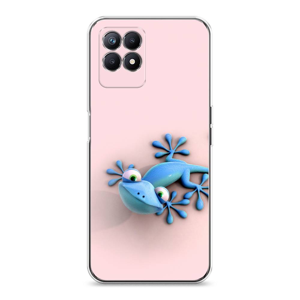 

Чехол Awog на Realme 8i "Голубая ящерка", Разноцветный, 257350-2