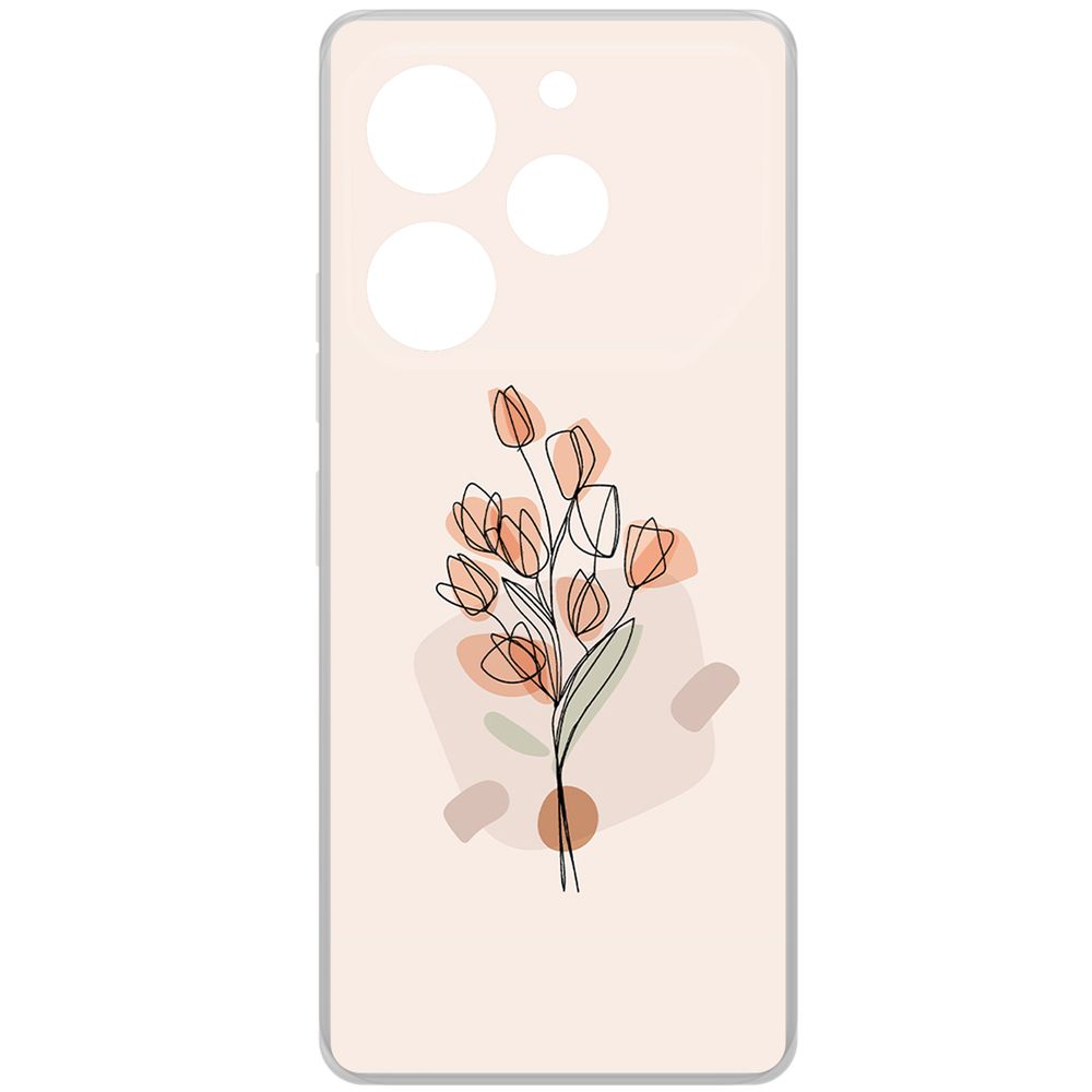 

Чехол-накладка Krutoff Clear Case Букет тюльпанов для TECNO Pova 6 Pro, Прозрачный