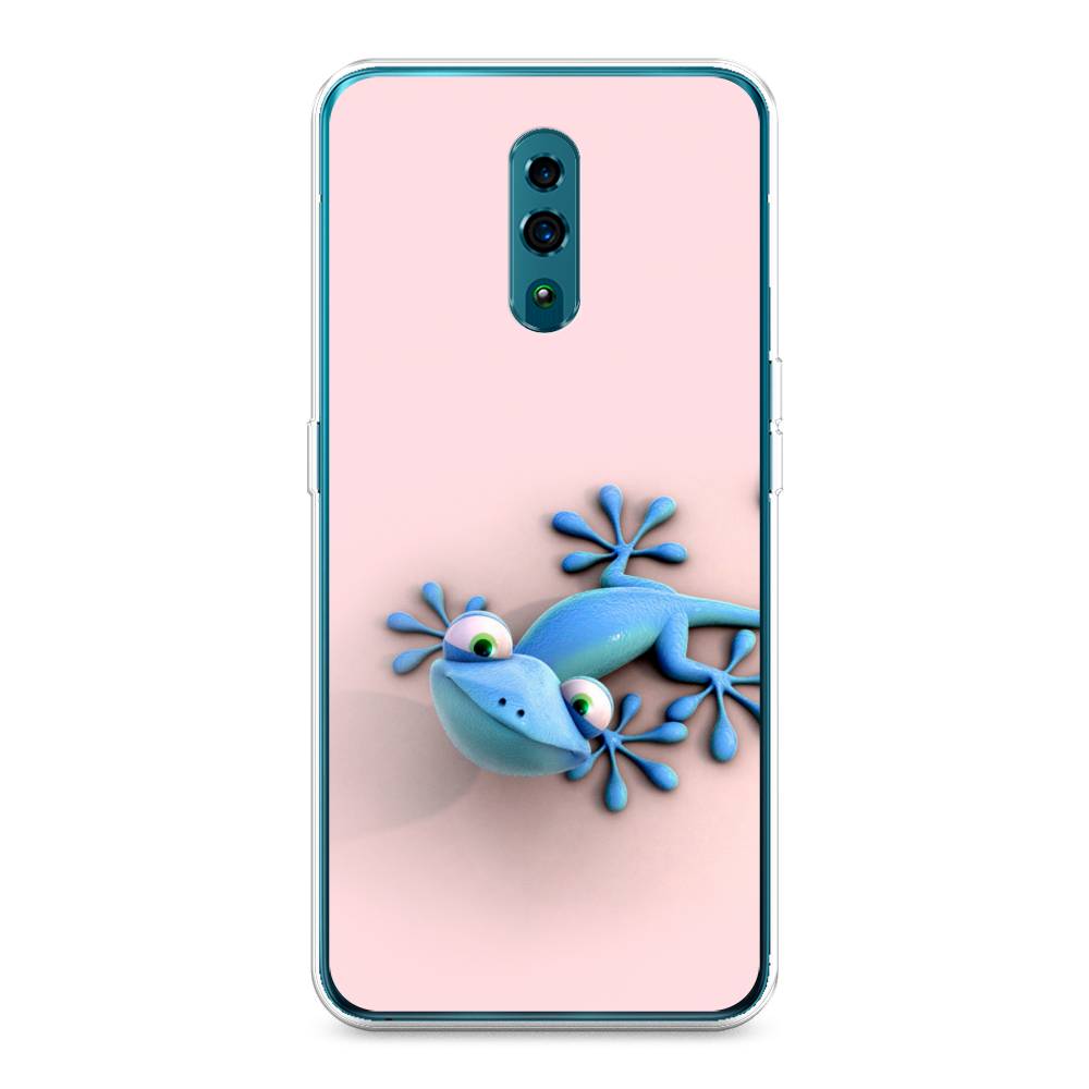 

Чехол Awog на Oppo Reno "Голубая ящерка", Разноцветный, 250750-2