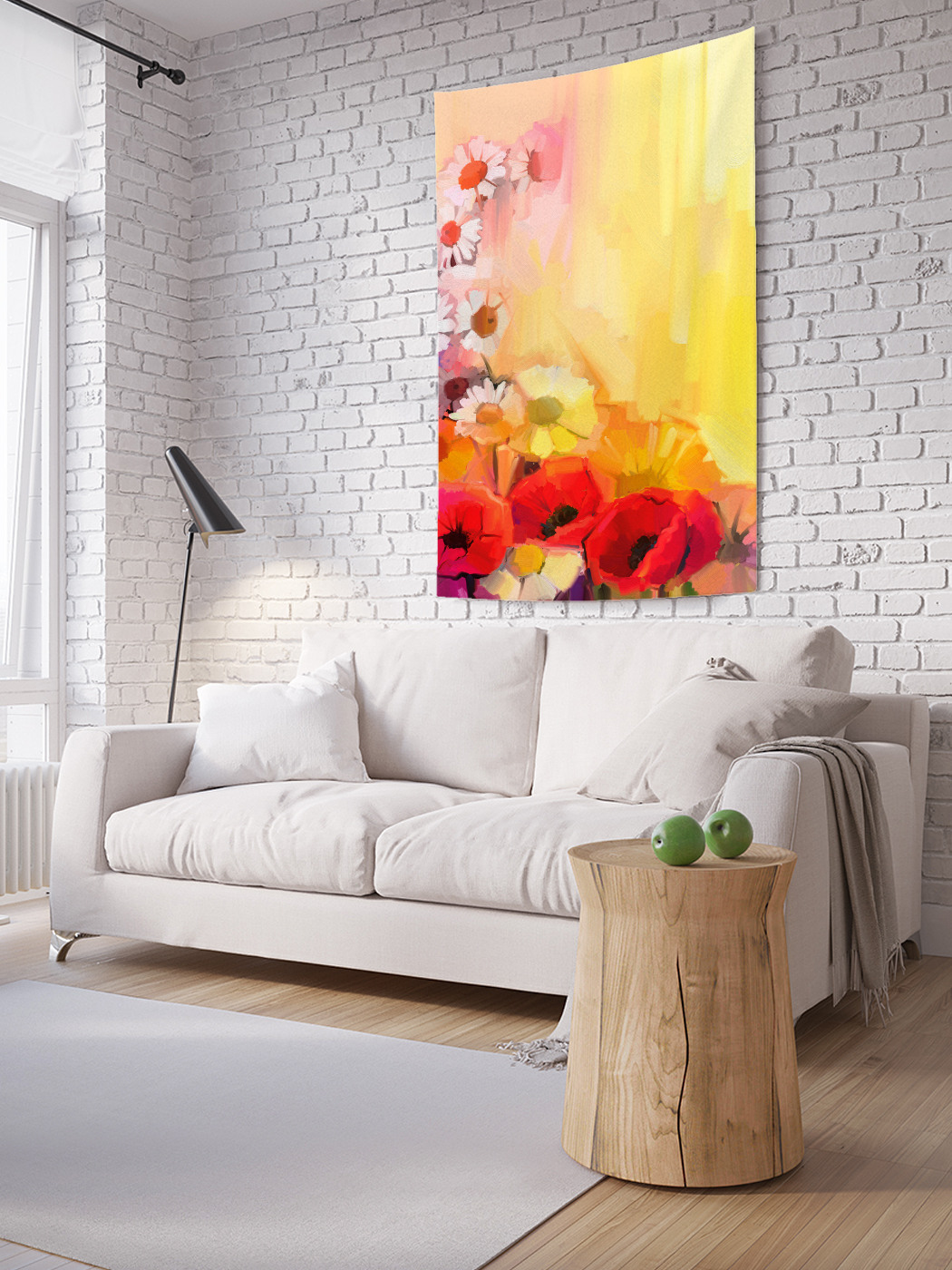 фото Вертикальное фотопанно на стену joyarty "цветочная лестница", 100x150 см