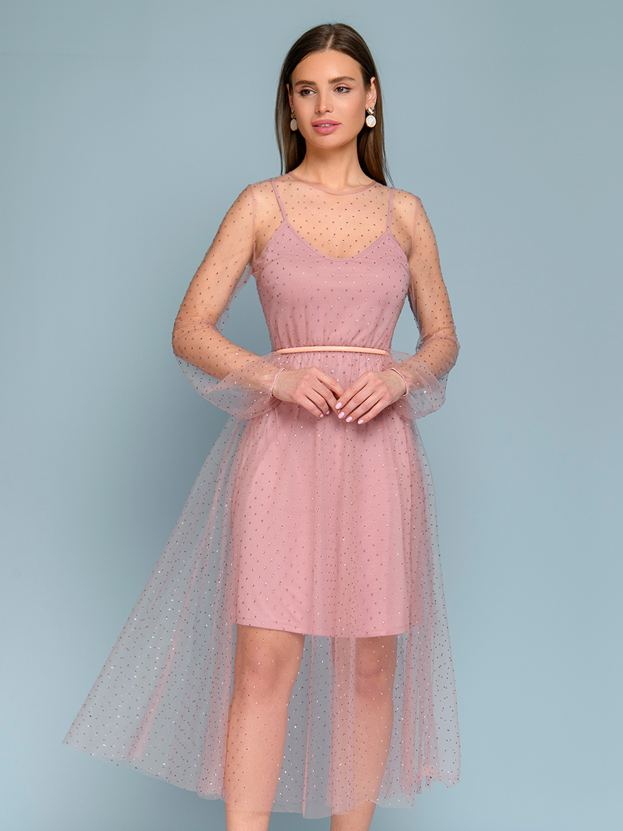 

Платье женское 1001dress 0152201-01924 розовое 54-56 RU, Розовый, 0152201-01924