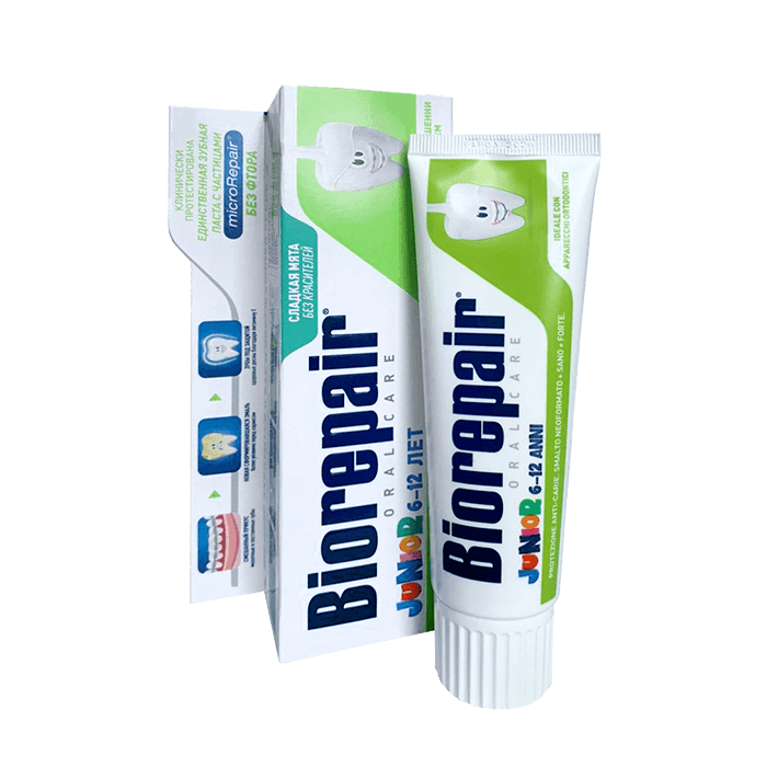 фото Детская зубная паста biorepair junior mint мятная 6-12 лет, 75 мл