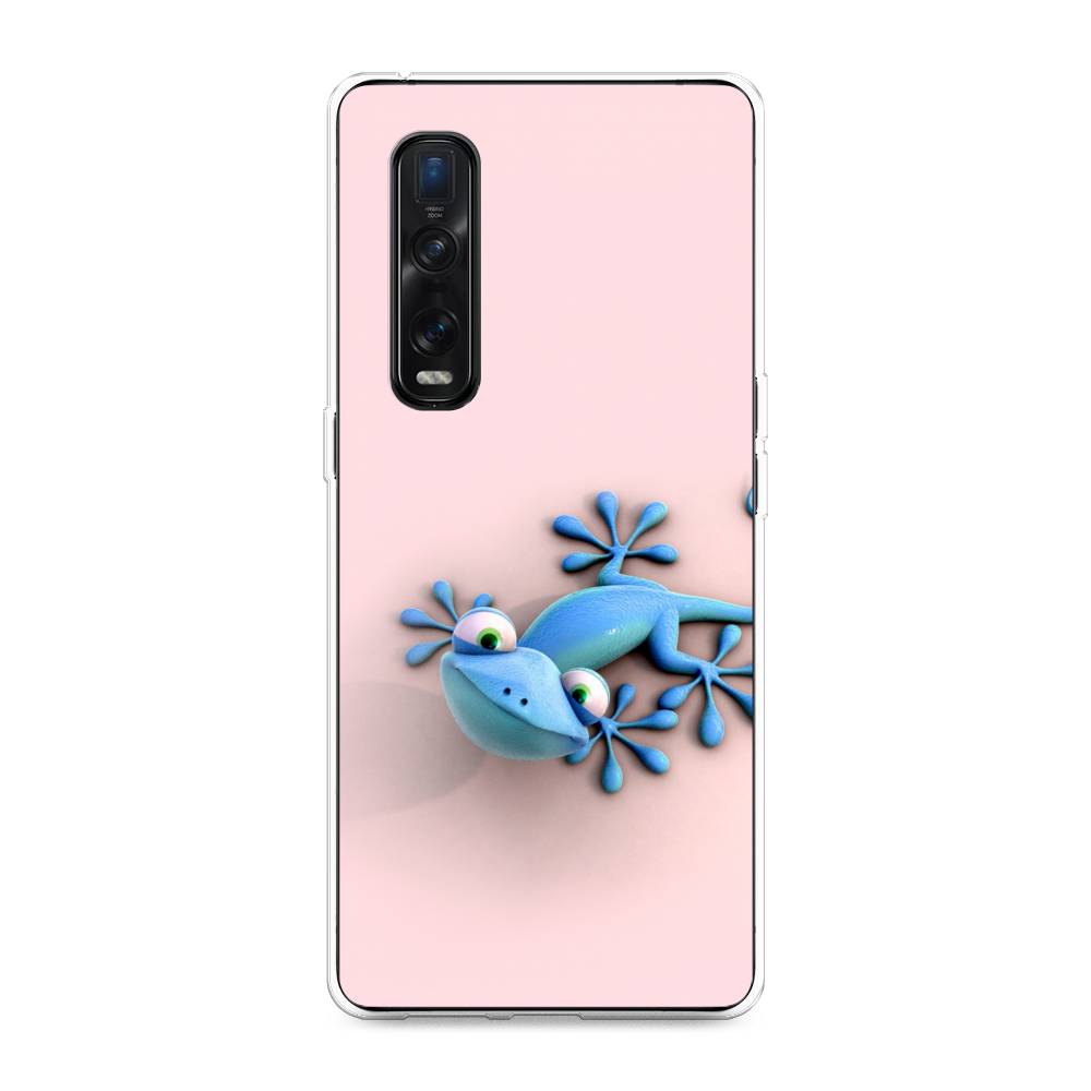 

Чехол Awog на Oppo Find X2 Pro "Голубая ящерка", Разноцветный, 253350-2