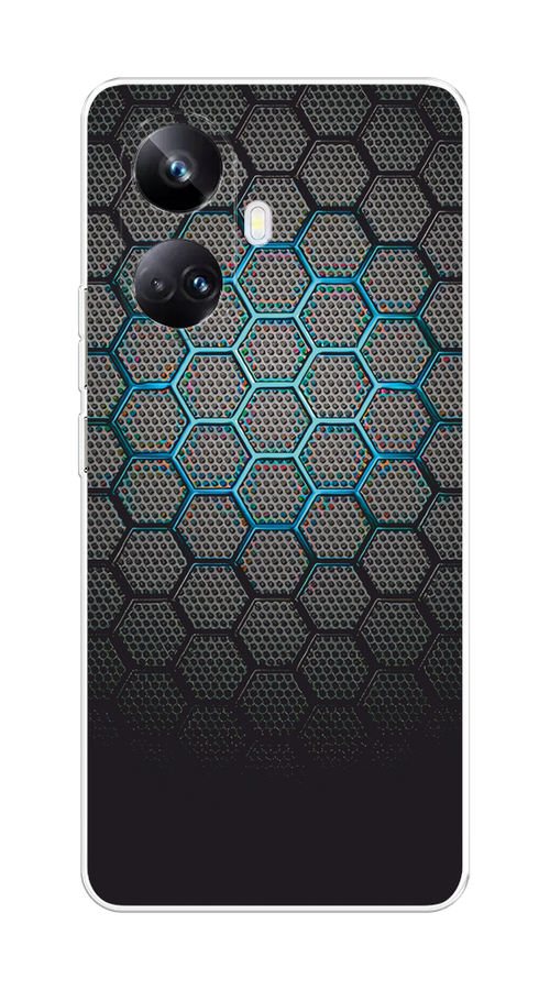 

Чехол Awog на Realme 10 Pro+ "Бирюзовые соты", Бирюзовый;синий;черный, 2512350-1