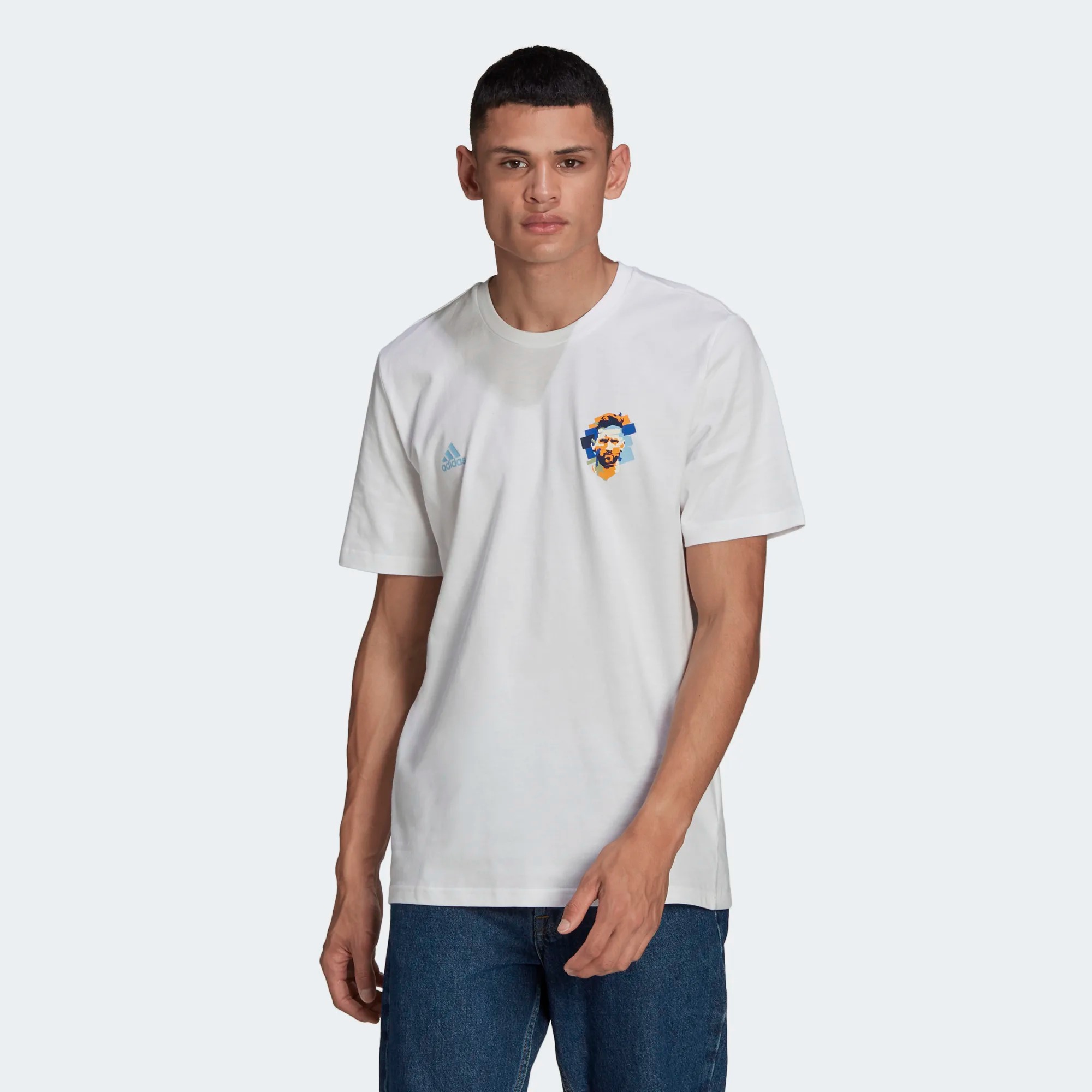 фото Футболка мужская adidas m messi g tee белая xs