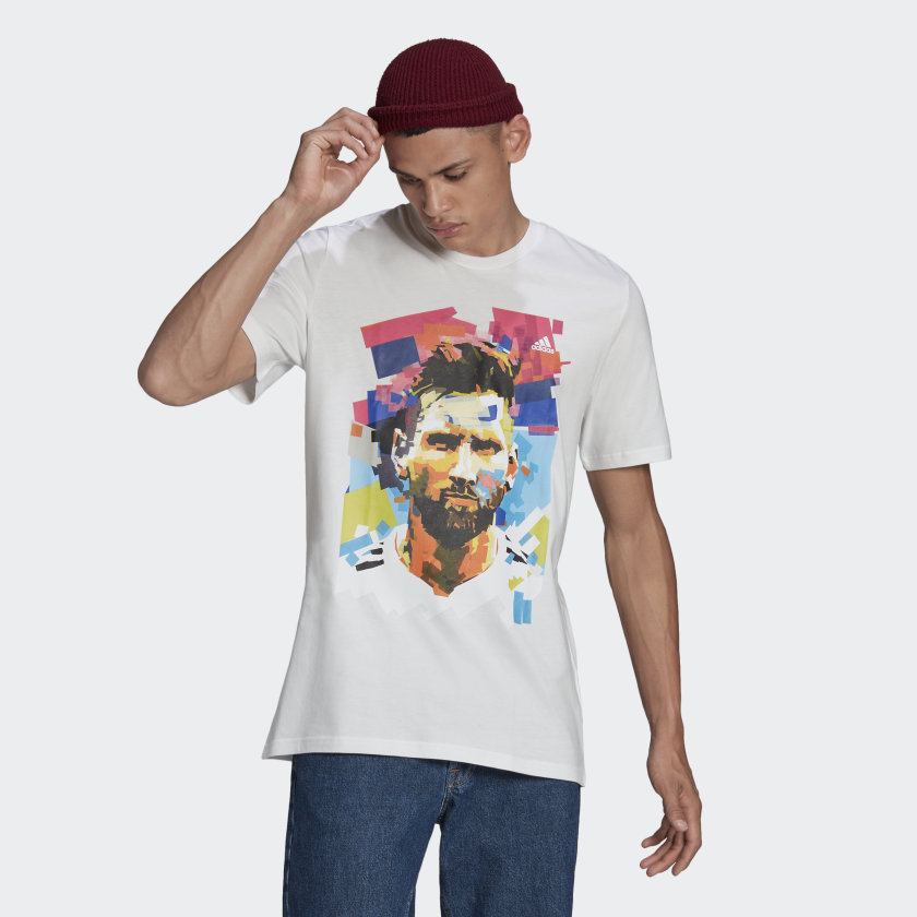 фото Футболка мужская adidas m messi g tee белая 3xl