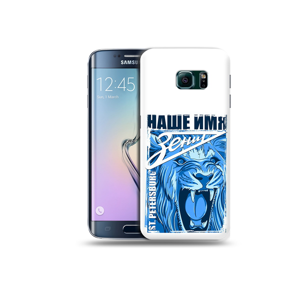 

Чехол MyPads Tocco для Samsung Galaxy S6 Edge ФК наше имя зенит, Прозрачный, Tocco