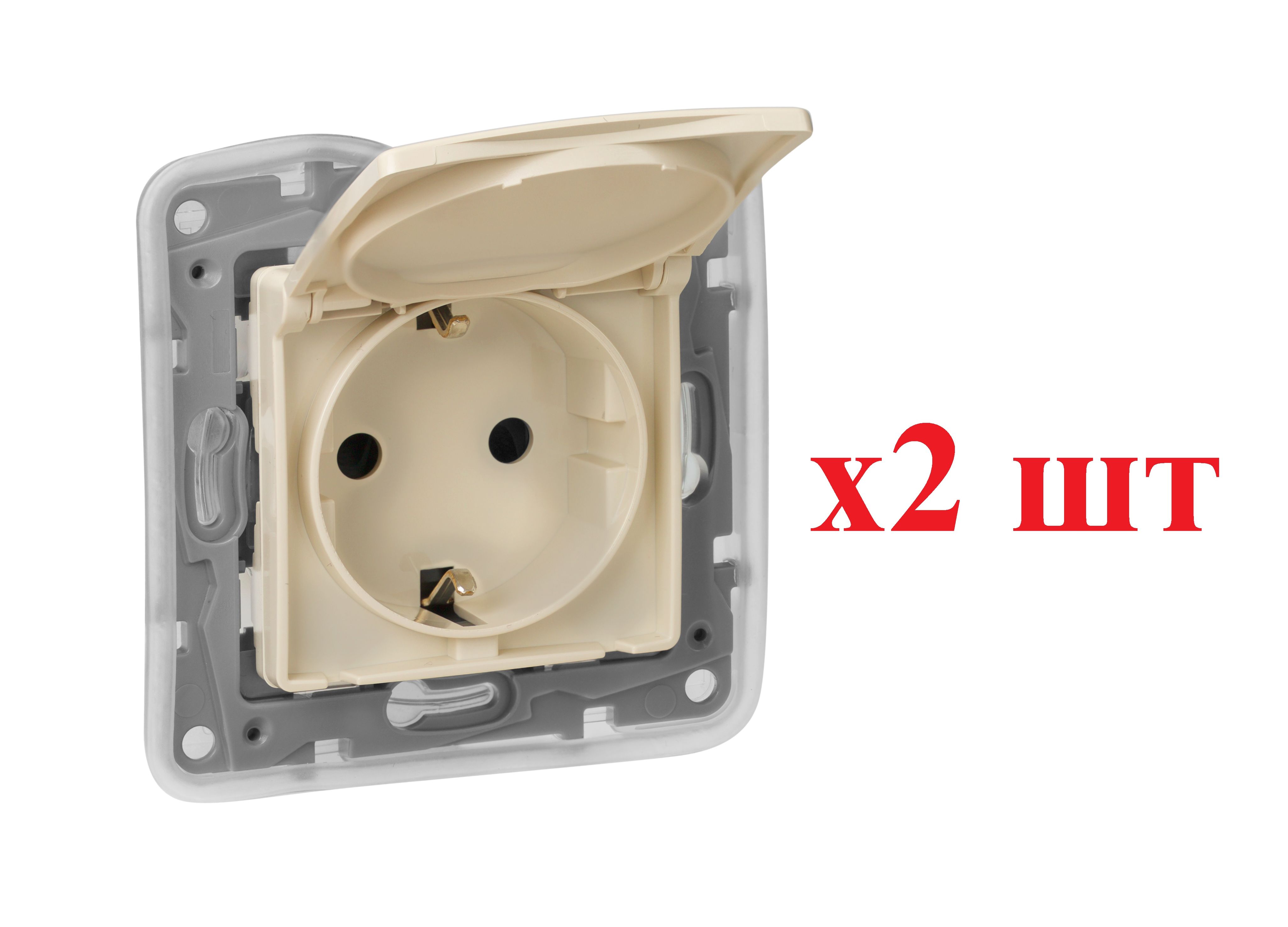 

Legrand Etika Сл.кость Розетка с/з IP 44 с крышкой и шторками, авт.клеммы,16А 672332 (2шт), с/з IP 44 с крышкой и шторками_2