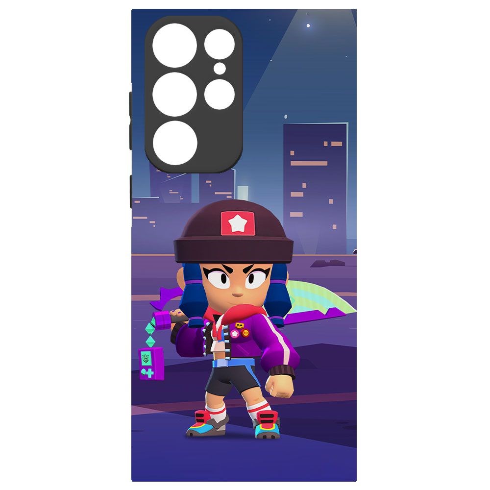 

Чехол-накладка Krutoff Brawl Stars - Героиня Биби для Samsung Galaxy S22 Ultra (S908), Черный