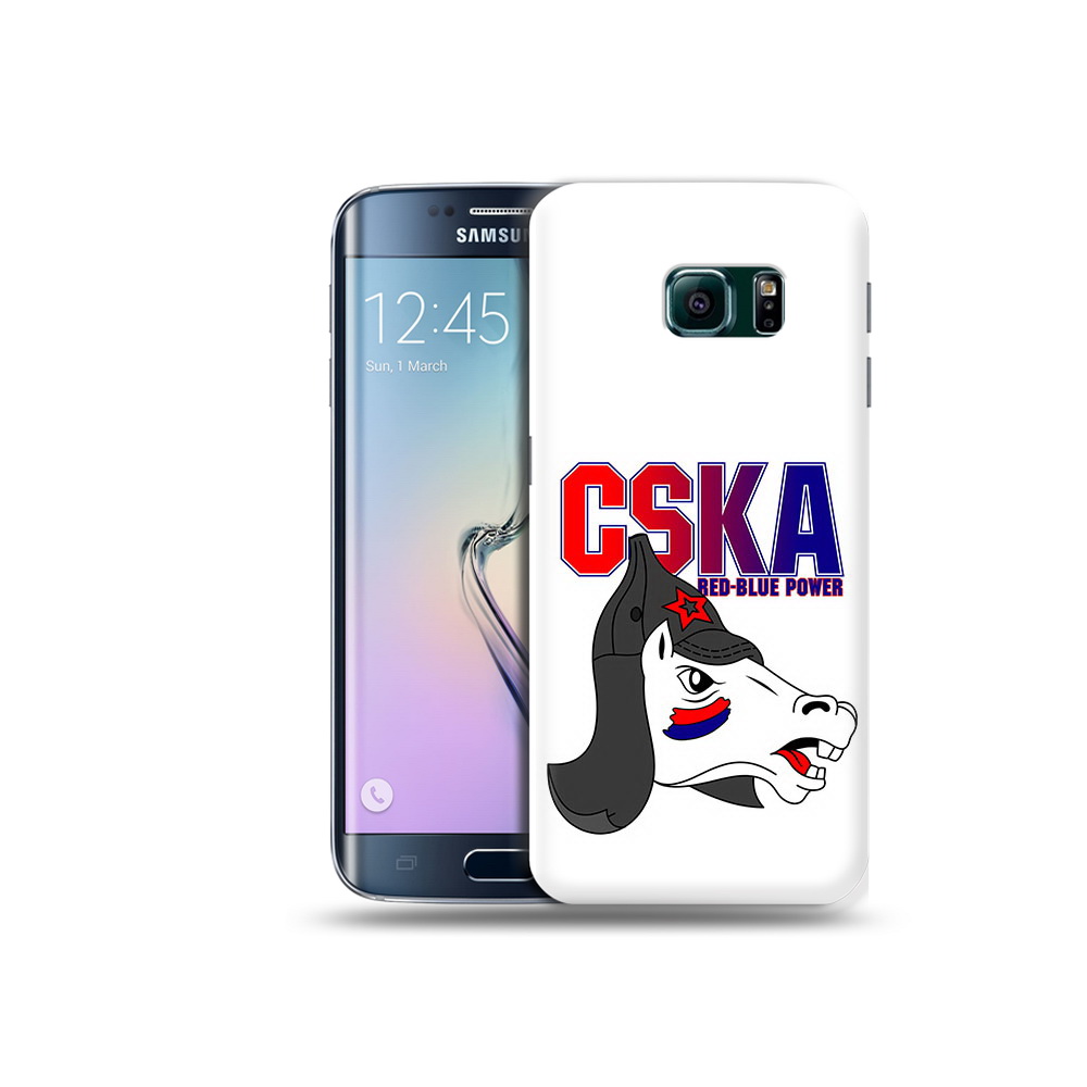 

Чехол MyPads Tocco для Samsung Galaxy S6 Edge ФК ЦСК лошадка россия, Прозрачный, Tocco