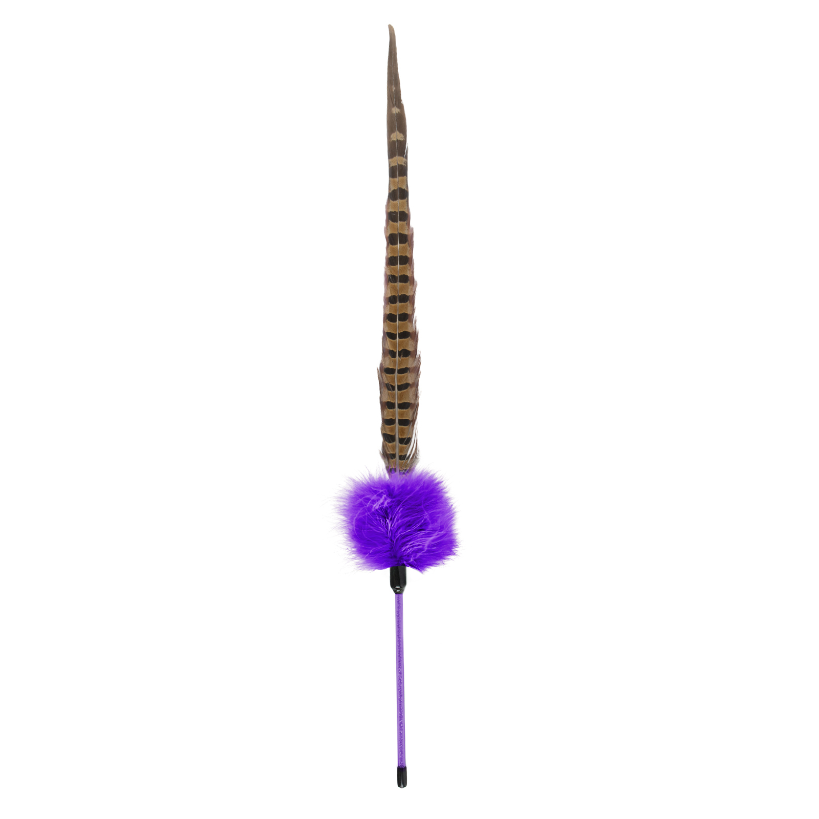 Игрушка для кошек Дразнилка с пером фазана EBI Ted, фиолетовая, 60см