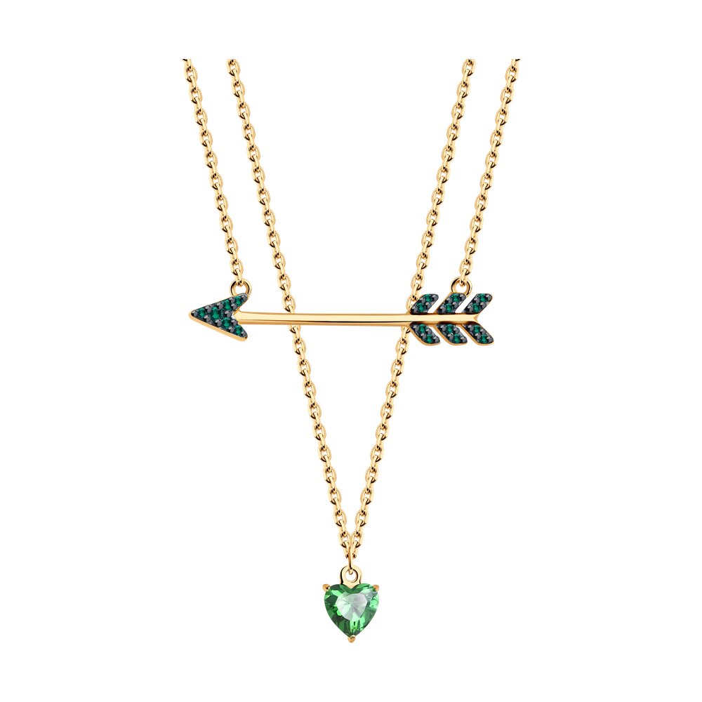 

Колье из серебра 40 см SOKOLOV 93070122, фианит, 93070122